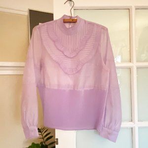 Lilac sheer layered ruffle top